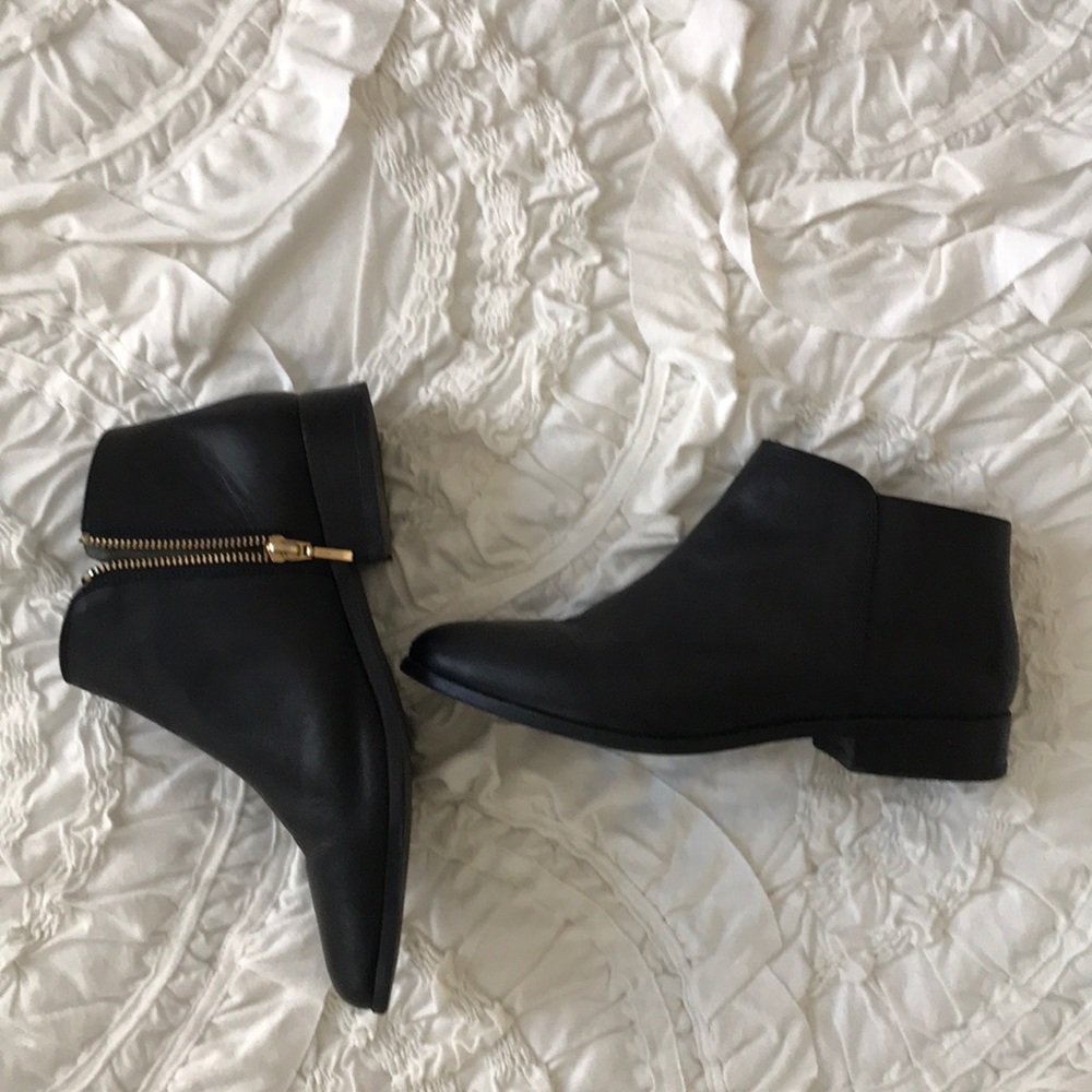 Black leather booties!